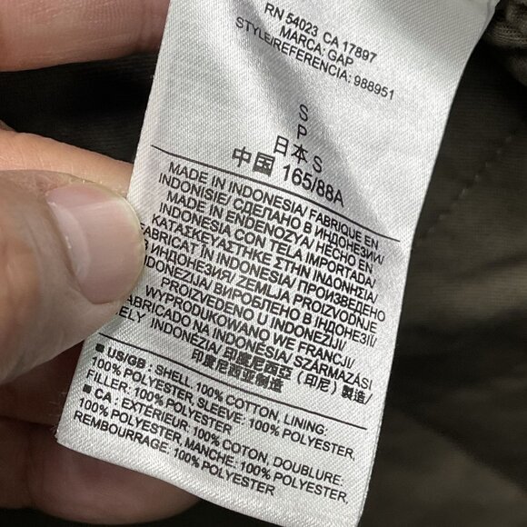 GAP Women's Green Military Sherpa Lined Parka Coat Jacket Small - Picture 4 of 9